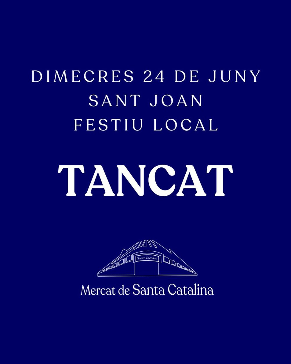 Sant Joan 2026, tancat (festiu local a Palma)