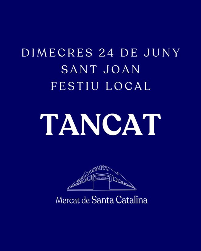 Sant Joan 2026, tancat (festiu local a Palma)